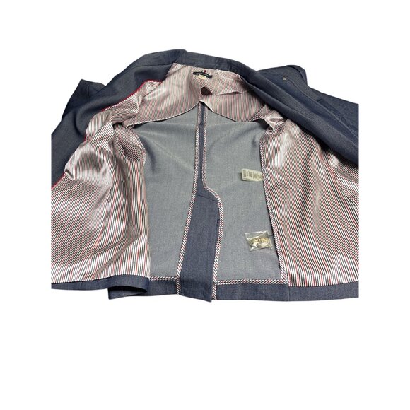 Tommy Hilfiger Womens Dark Gray Blazer With Embroidered Chest Pocket & Button Cu - Picture 8 of 15